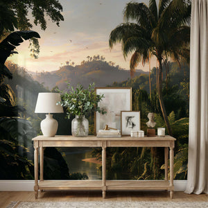 Papier Peint Panoramique Jungle Luxuriante - Canopée d’Émeraude