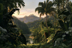 Papier Peint Panoramique Jungle Luxuriante - Canopée d’Émeraude