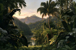Papier Peint Panoramique Jungle Luxuriante - Canopée d’Émeraude