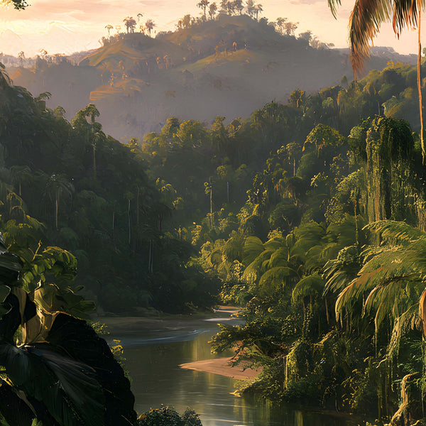 Papier Peint Panoramique Jungle Luxuriante - Canopée d’Émeraude
